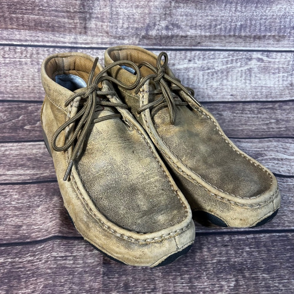 Twisted X Mens Driving Moc Chukka Boots Distressed Brown Leather WDM0001 8.5M